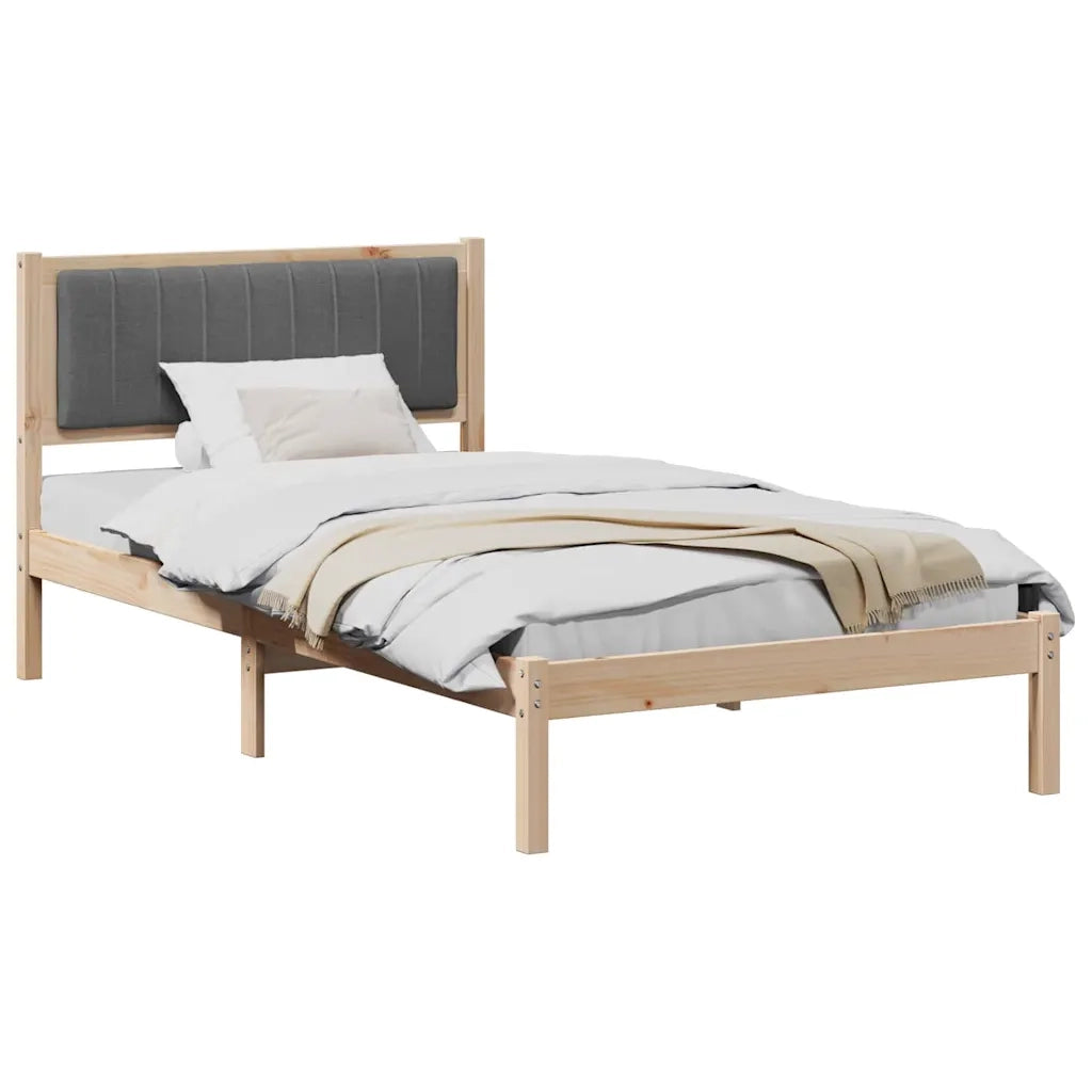 Letto con Testiera Rivestita Grigio scuro 100 x 200 cm 878280