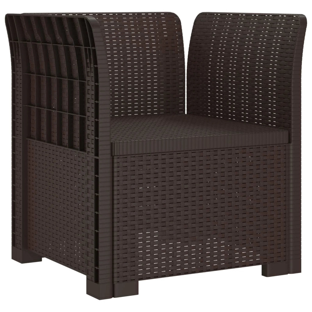 Poltrona a 1 Posto con Cuscini Aspetto Rattan PP Marrone 8011874