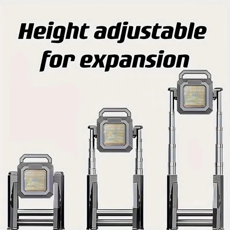 Lampada Da Lavoro Faro Portatile Ricaricabile Con Asta Telescopica 276 led 3.7V