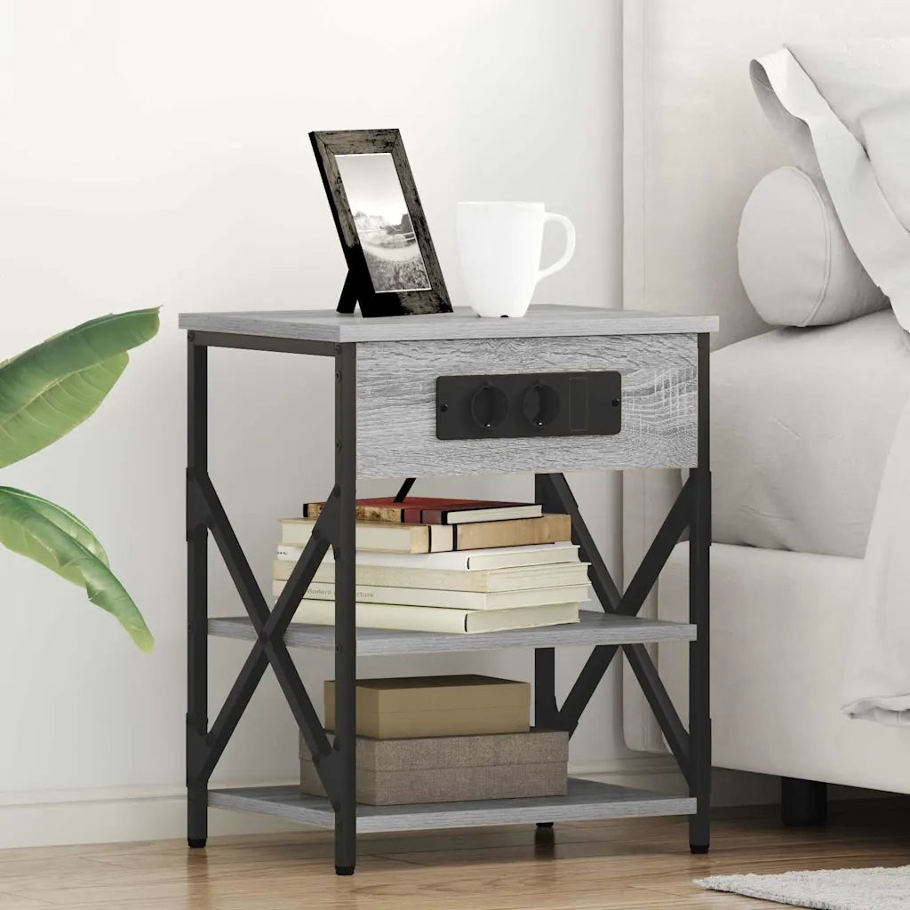 Set di 2 Comodini | Armadio da Notte | Mobiletto da notte Grigio Sonoma 41 x 31 x 51 cm