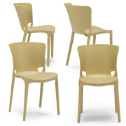 Set 4 sedie in polipropilene JUMBO, 100% MADE IN ITALY, impilabile, resistente ai raggi UV, design moderno, ideale per sala da pranzo, cucina, sala d’attesa, bar, ristoranti o giardino, colore Senape