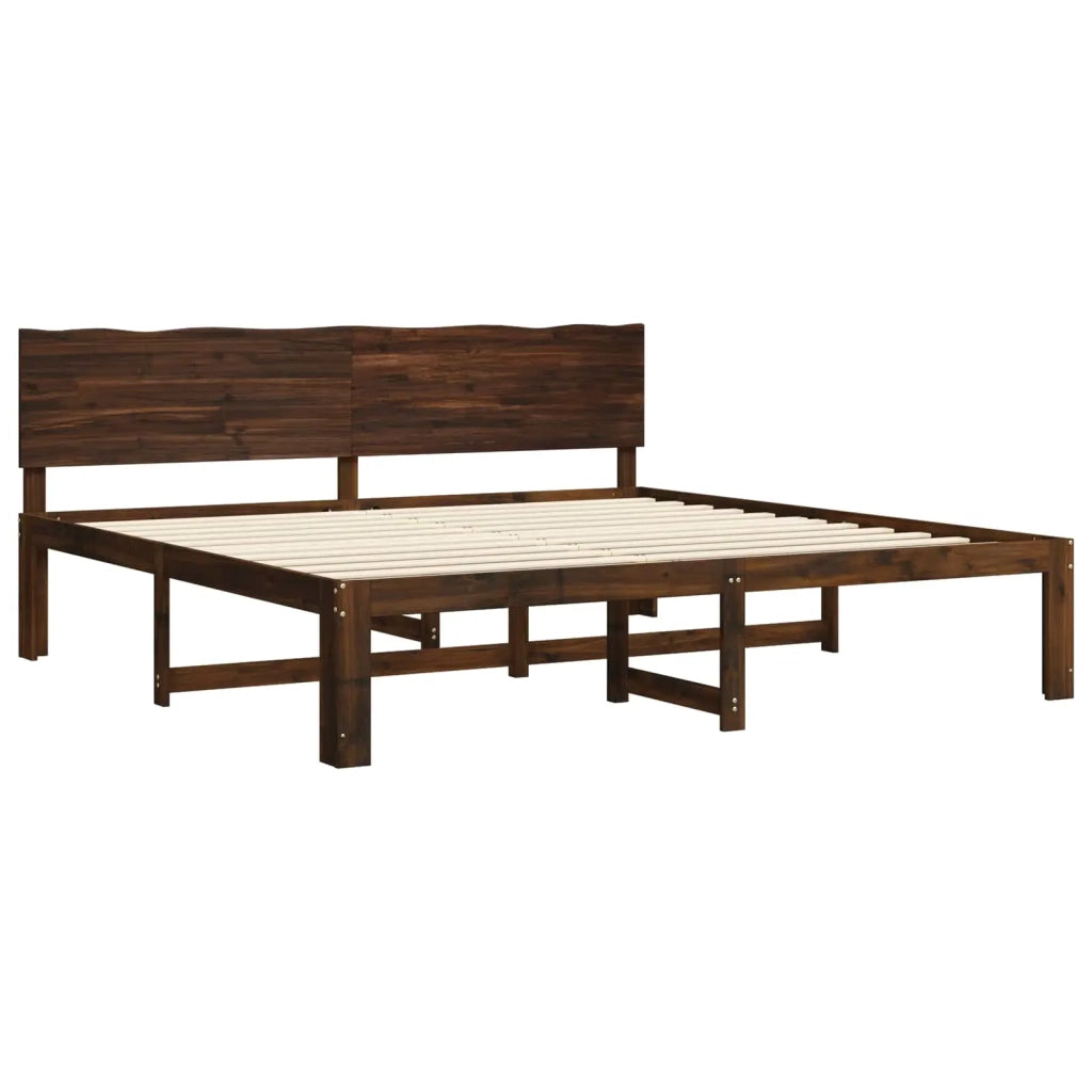 Letto matrimoniale con testiera ROSTOCK Marrone Scuro 3405455