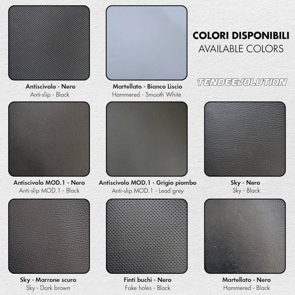 Ecopelle "Antiscivolo MOD.1" - Colore Nera - Elastica, Resistente, 100% Impermeabile - Ideale per Auto, Moto, Arredamento - Vendita al Mezzo Metro