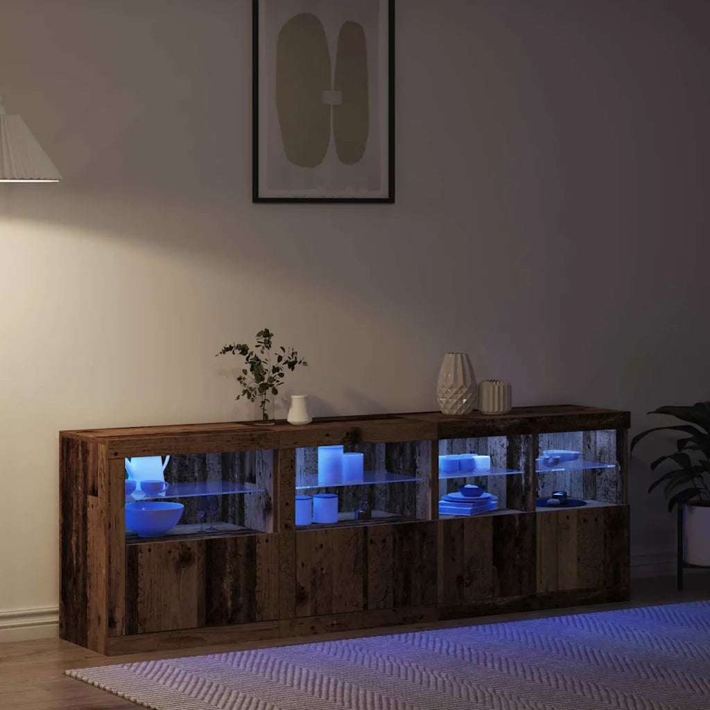 Credenza | Madia LED Legno vecchio 202 x 37 x 67 cm Legno multistrato