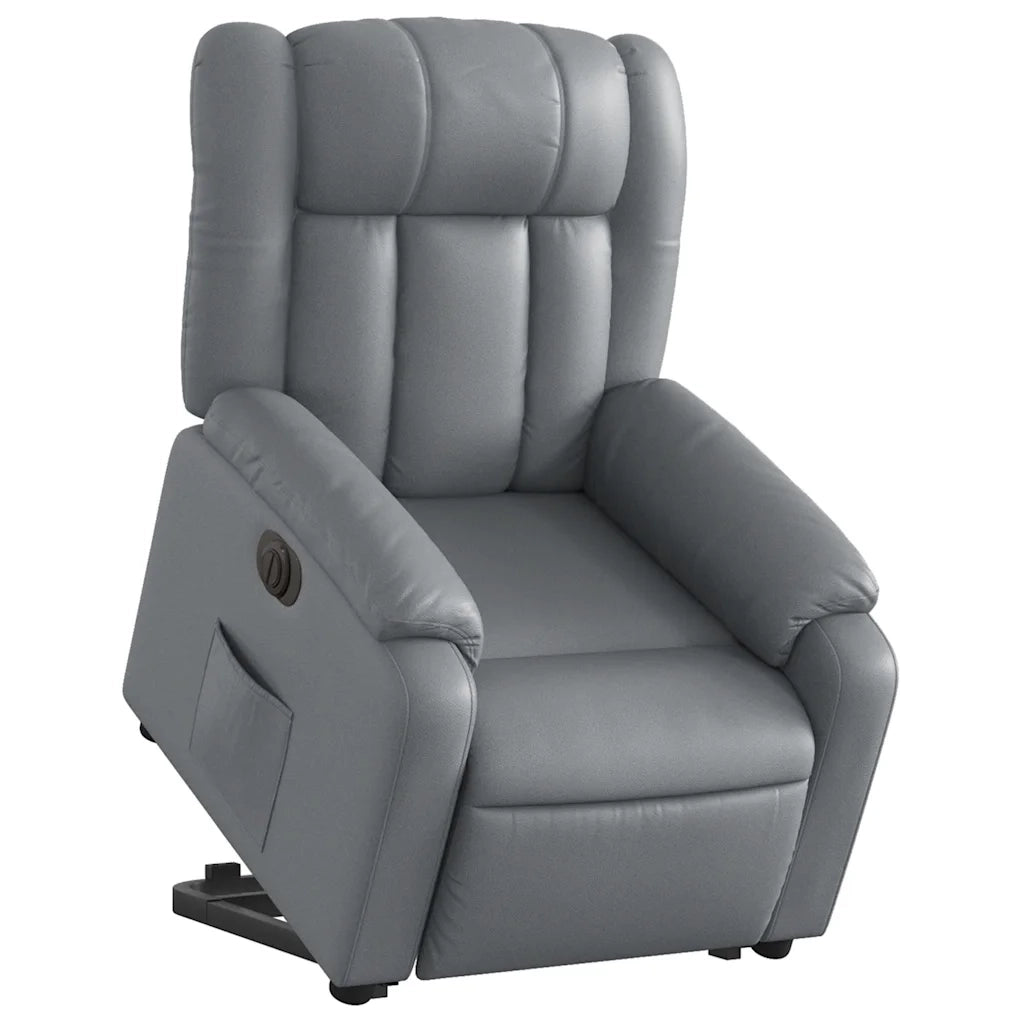 Poltrona Alzapersona Reclinabile Grigio in Similpellecod mxl 133036