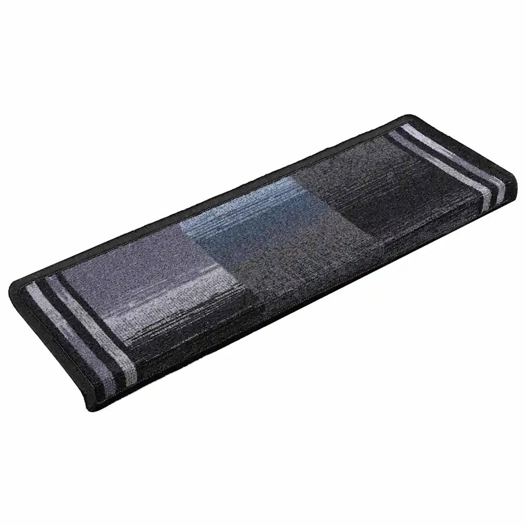 Tappetini Autoadesivi per Scale 15 pz | Gradini per Scale 65x21x4 cm Neri e Grigi