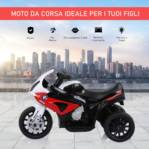 Moto Elettrica per Bambini 6V con Licenza BMW S1000RR Rossa