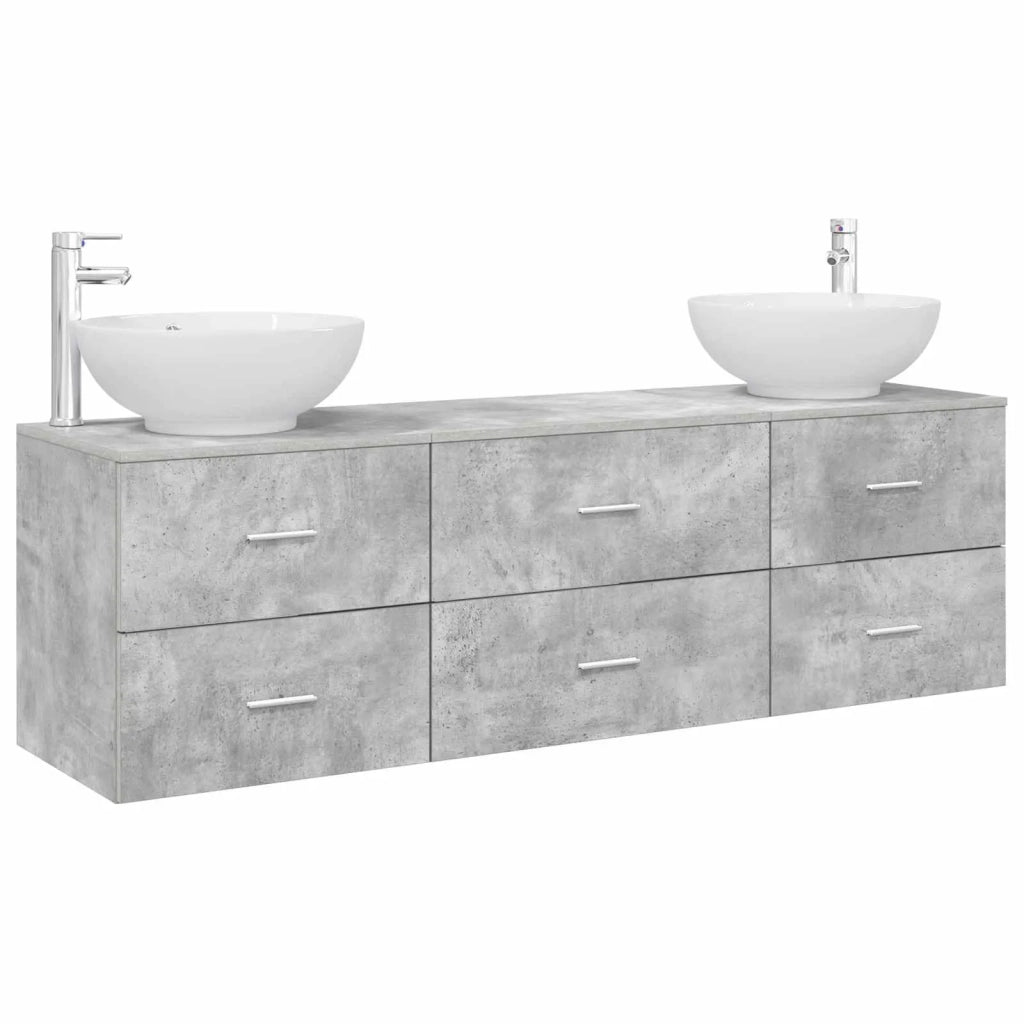 Set di mobili per il bagno 3 pz Grigio Cemento 3405894