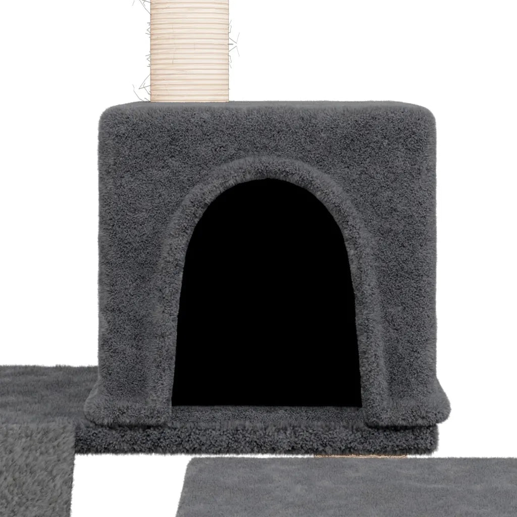 Albero per Gatti con Tiragraffi in Sisal Grigio Scuro 82 cm CFW6864304