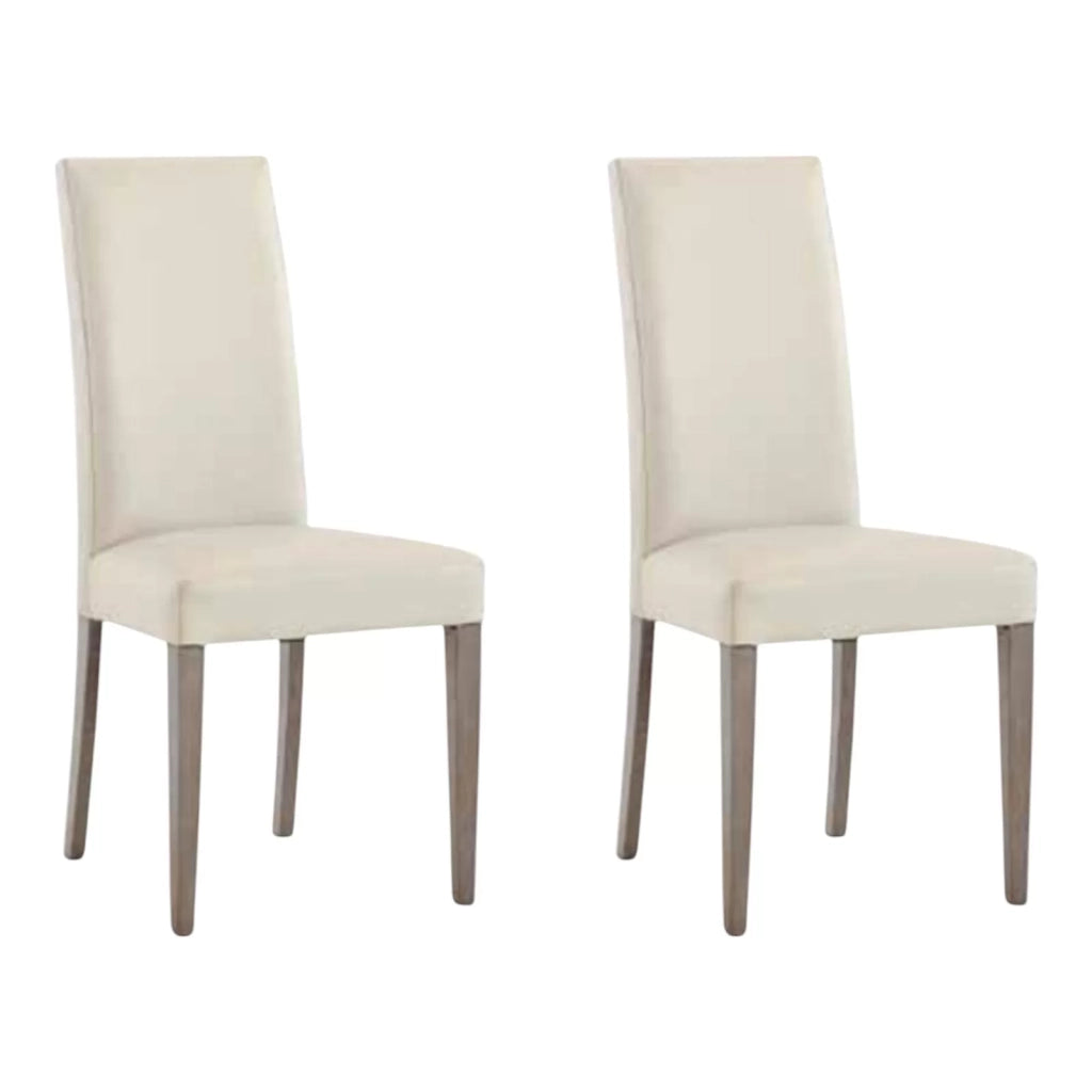 Set 2 sedie moderne legno ecopelle imbottita beige (578) - Mobili 2G
