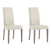 Set 2 sedie moderne legno ecopelle imbottita beige (578) - Mobili 2G