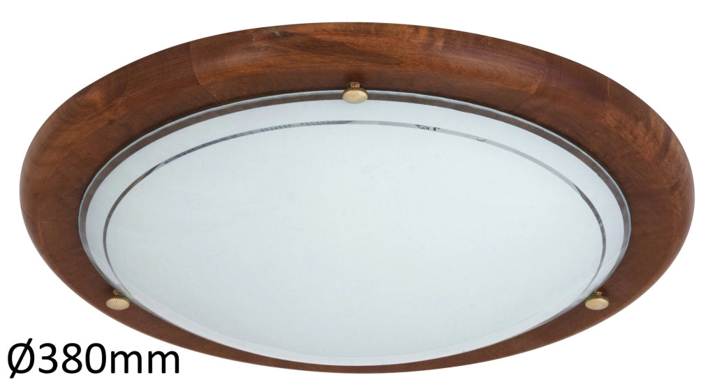 Plafoniera rotonda 38cm rovere E27 2 luci Rabalux Ufo 5427