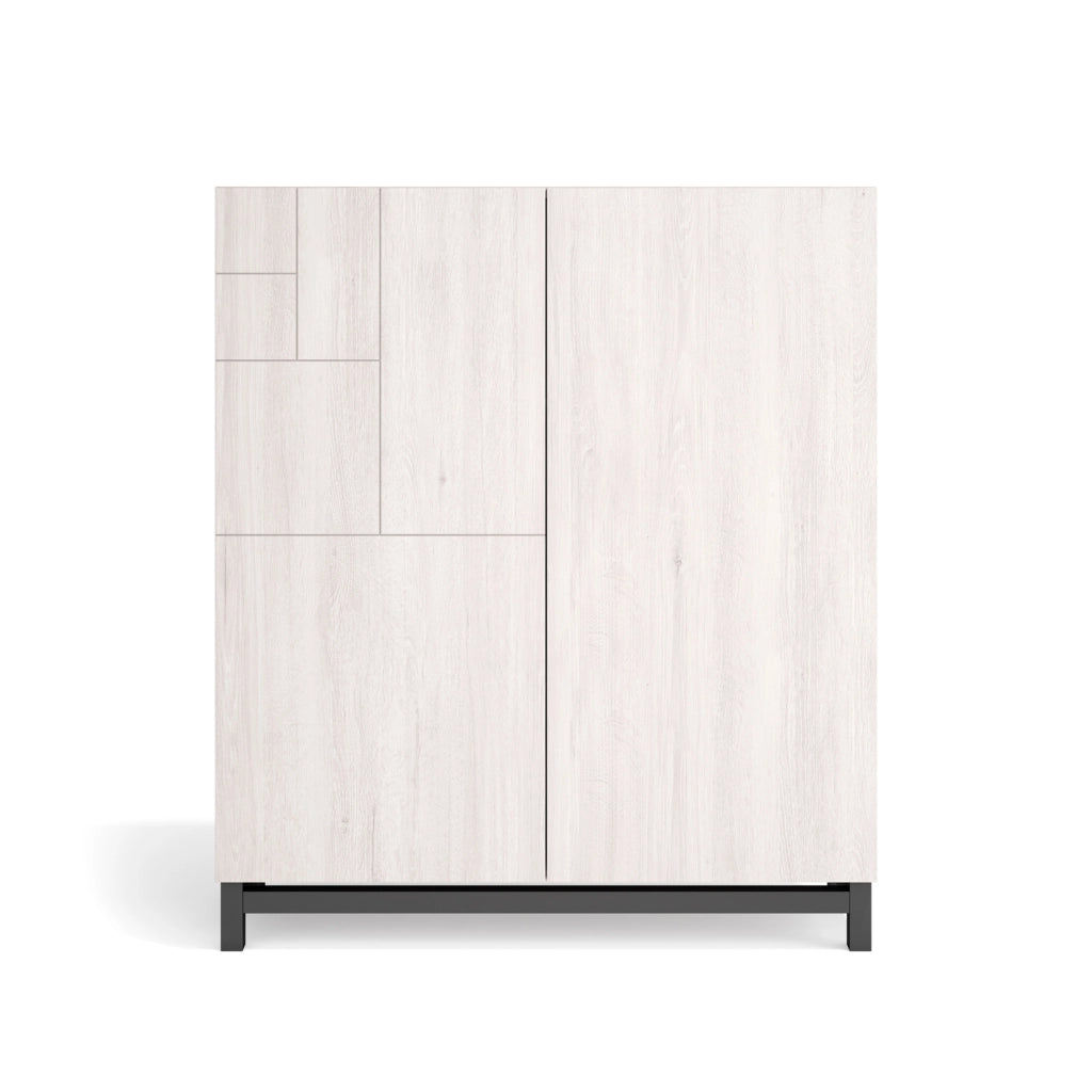 Scarpiera Herdasa effetto bianco gambe grafite 112x90x27