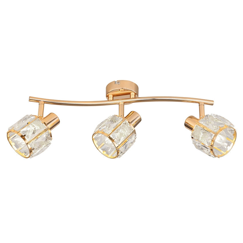 Plafoniera Dubai glamour oro rosa cristallo 3xE14 Candellux