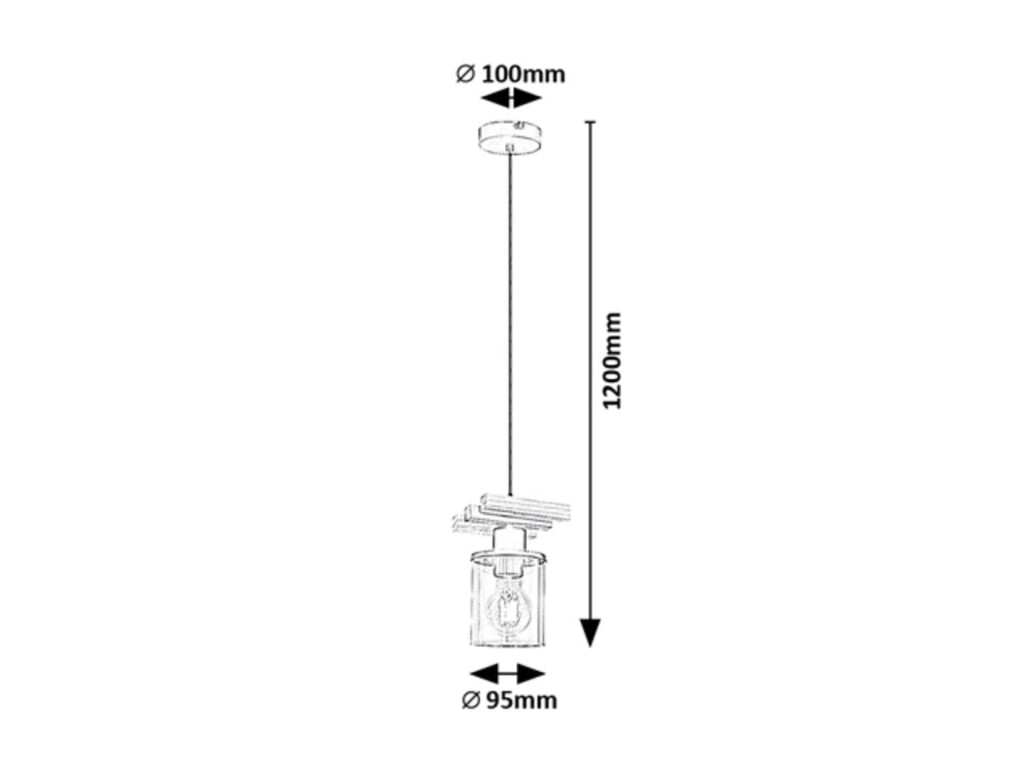 Lampada a sospensione Rabalux Niylah nera E27 120cm