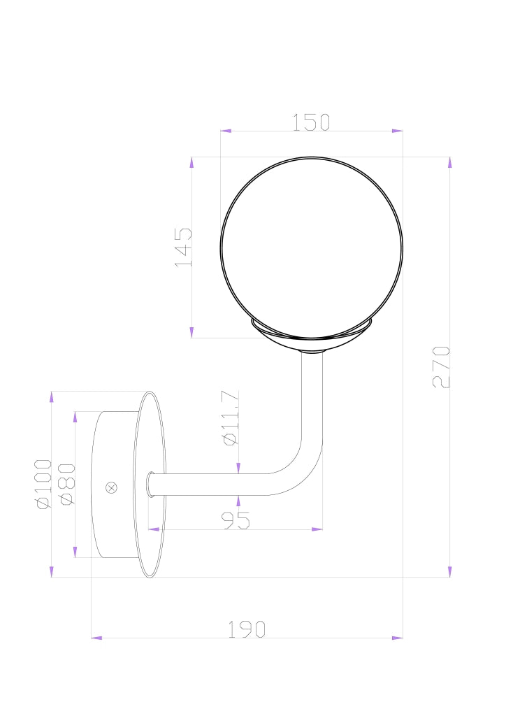 Maytoni applique contemporanea Erich 1 luce E14 nichel metallo vetro soffiato
