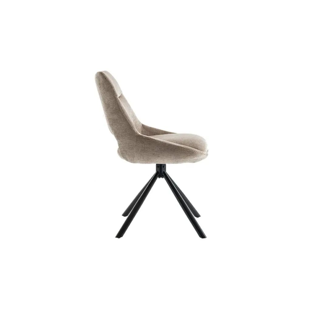 Set di 2 sedie YUMENA - Tessuto taupe - Piedi in metallo - Design compatto - Eleganza senza tempo e confortevole