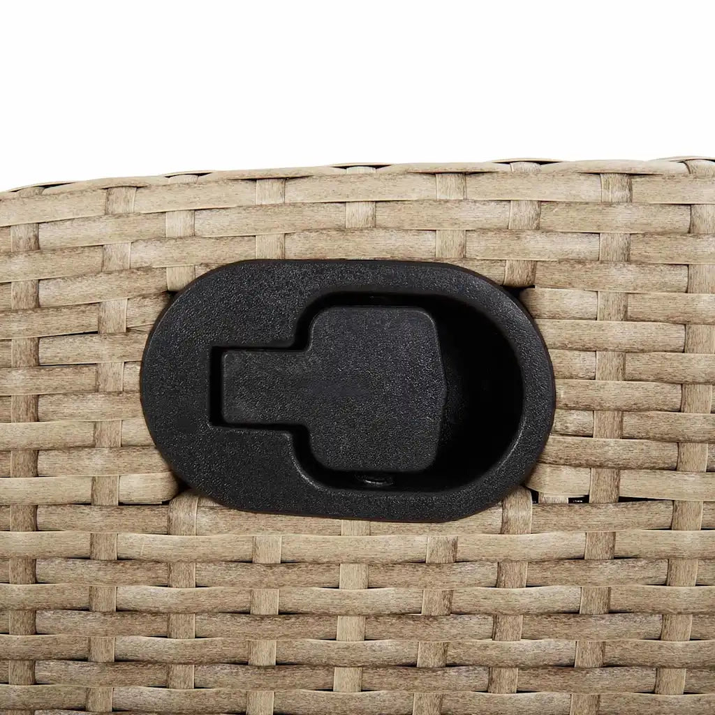 Panca Reclinabile da Giardino con Cuscini-Sgabello-Sedia da esterno Beige in Polyrattan 445703