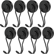 Hanger magnetici a 360 gradi, 8 pezzi, 45,4 kg + (100 lb +) hanger magnetici Heavy Duty con forti magneti e ganci per griglia, pannello magnetico, cucina, ufficio - diametro 32 mm