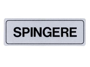 TARGHETTA ADESIVA SPINGERE- - cm.15x5h. - 10 pezzi