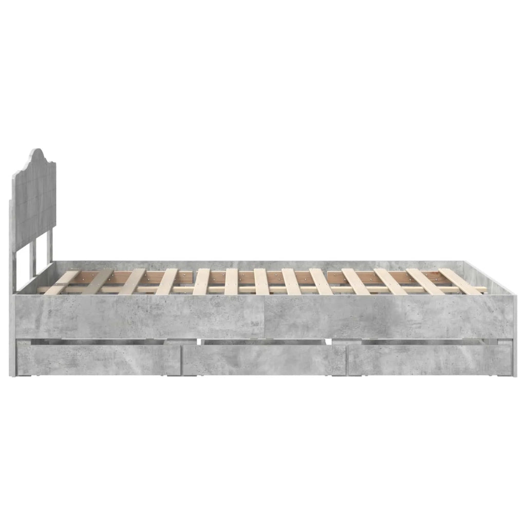Struttura del letto con cassetto Grigio cemento 135 x 190 cm 3413015