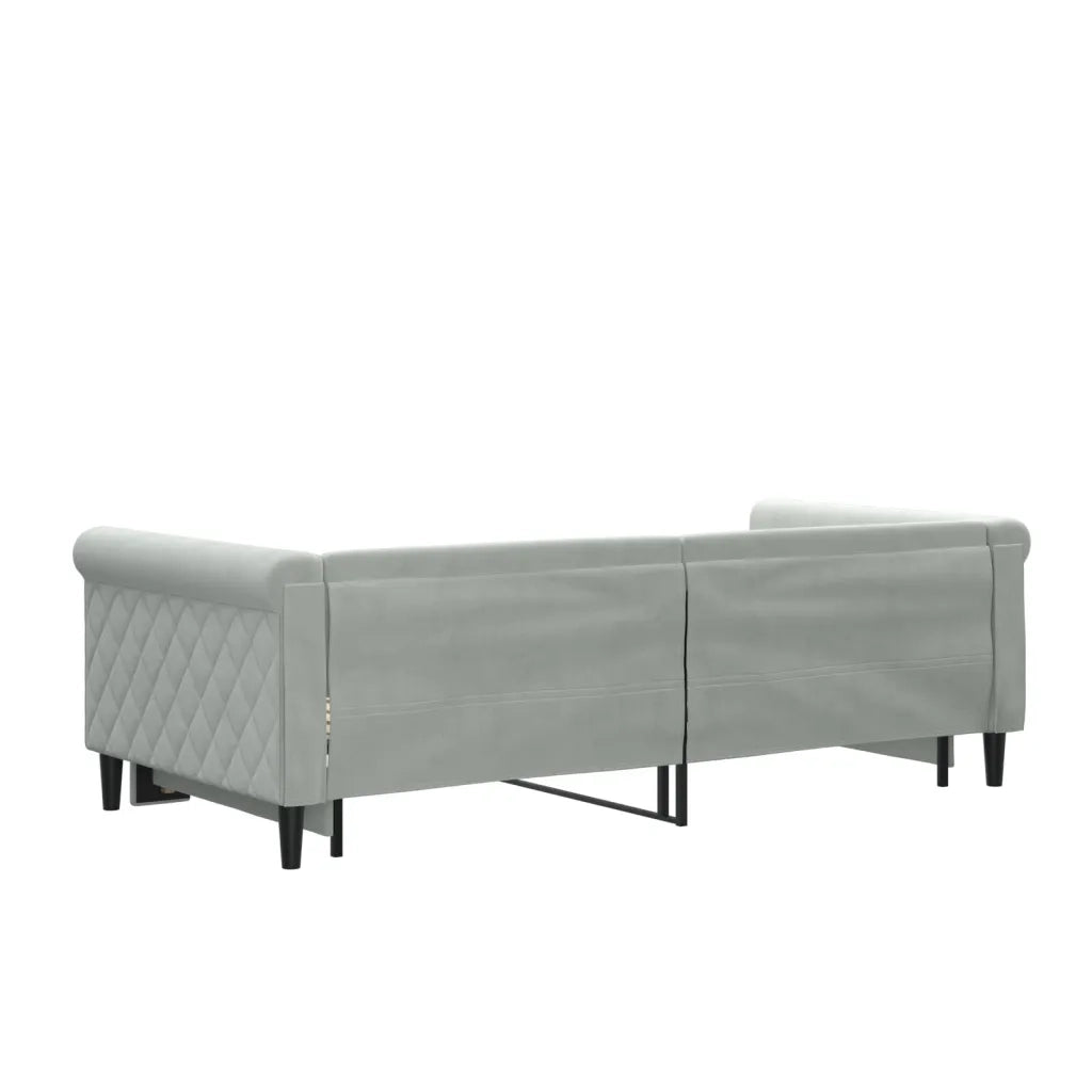 Divano Letto con Letto Estraibile-Sofa Letto-Daybed Grigio Chiaro 90x190 Velluto 756947
