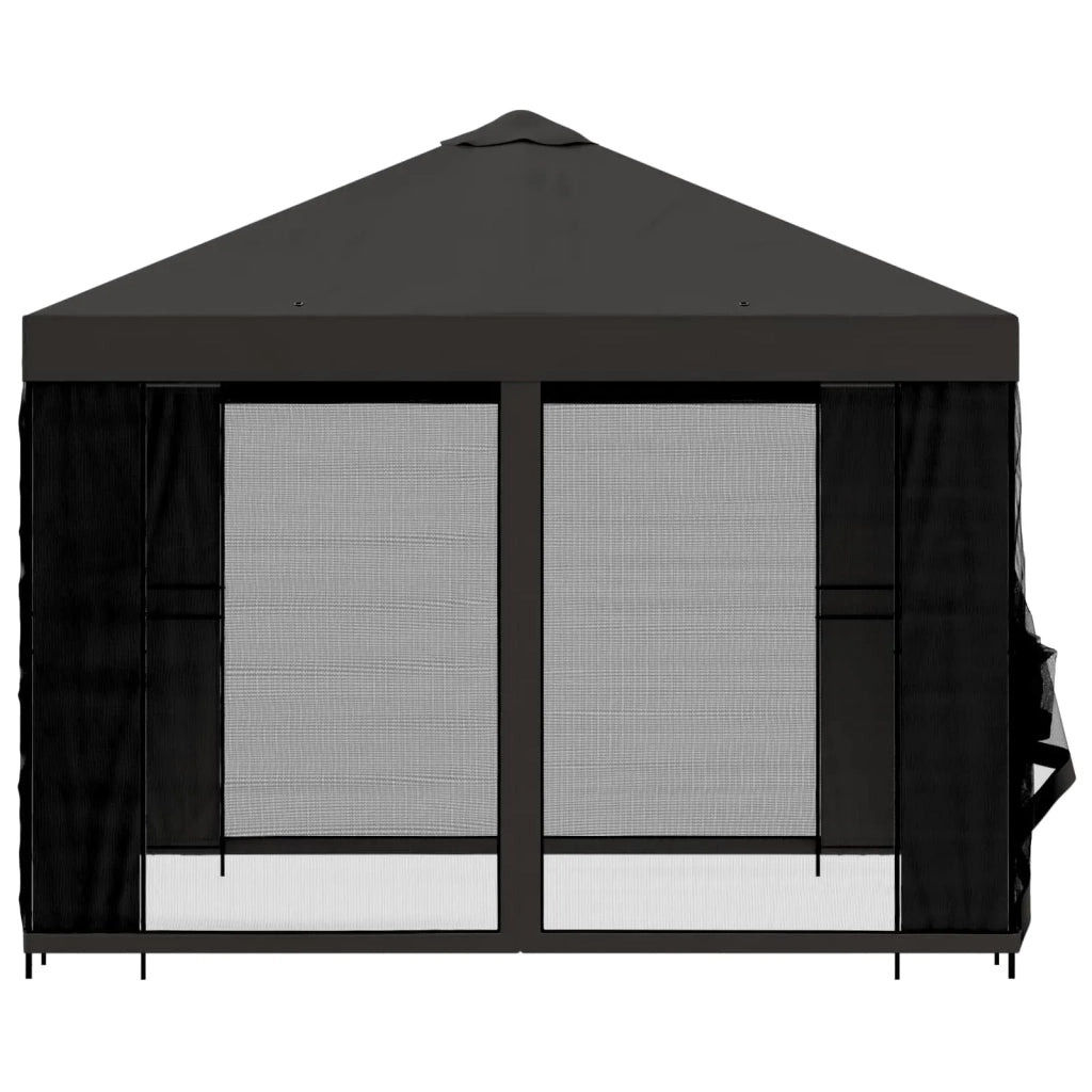 Gazebo da giardino con pareti laterali 3 x 3 m Antracite
