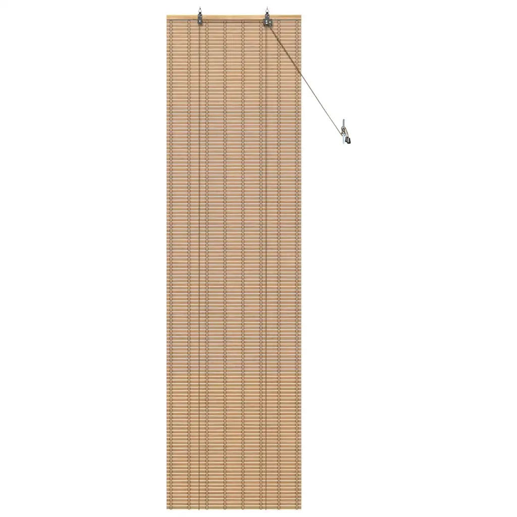 vidaXL Tenda a rullo con tende Marrone Chiaro 60 x 220 cm Bambù