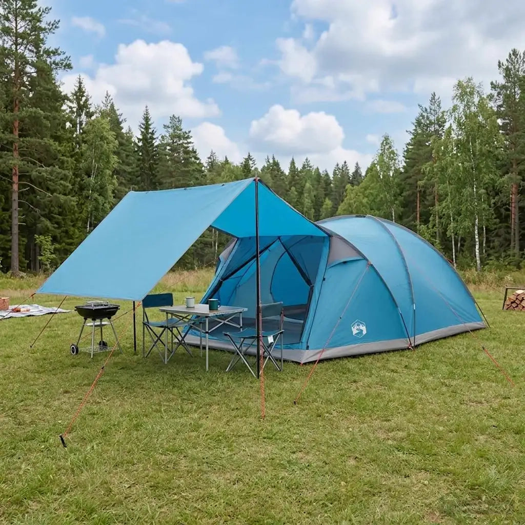 Tenda Capanna con tetto Blu 8 persone Poliestere e Acciaio 42028588