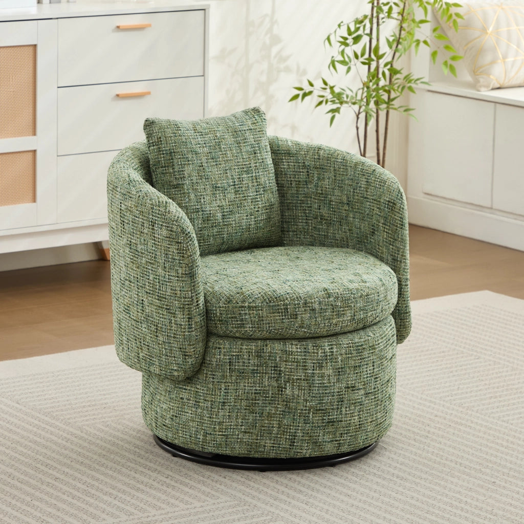 Poltrona Girevole con Vano Contenitore e Cuscino ¨C MINIMAL ¨C Verde, Moderna