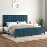 Giroletto senza Materasso Blu Scuro 200x200 cm in Velluto