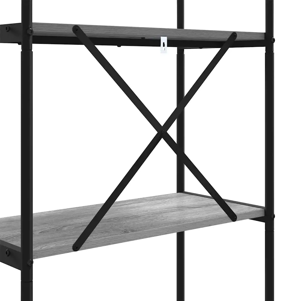 Libreria-Scaffale per Libri-Mobile di Stoccaggio Grigio Sonoma 80 x 30 x 109 cm Legno multistrato 614051