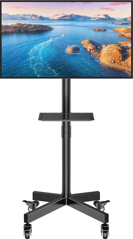 Supporto TV Portatile Ripiegabile per TV da 23 a 60 Pollici - Altezza Regolabile, Pieghevole, Ruote Bloccanti, fino a 40 kg, Massimo VESA 400x400 mm