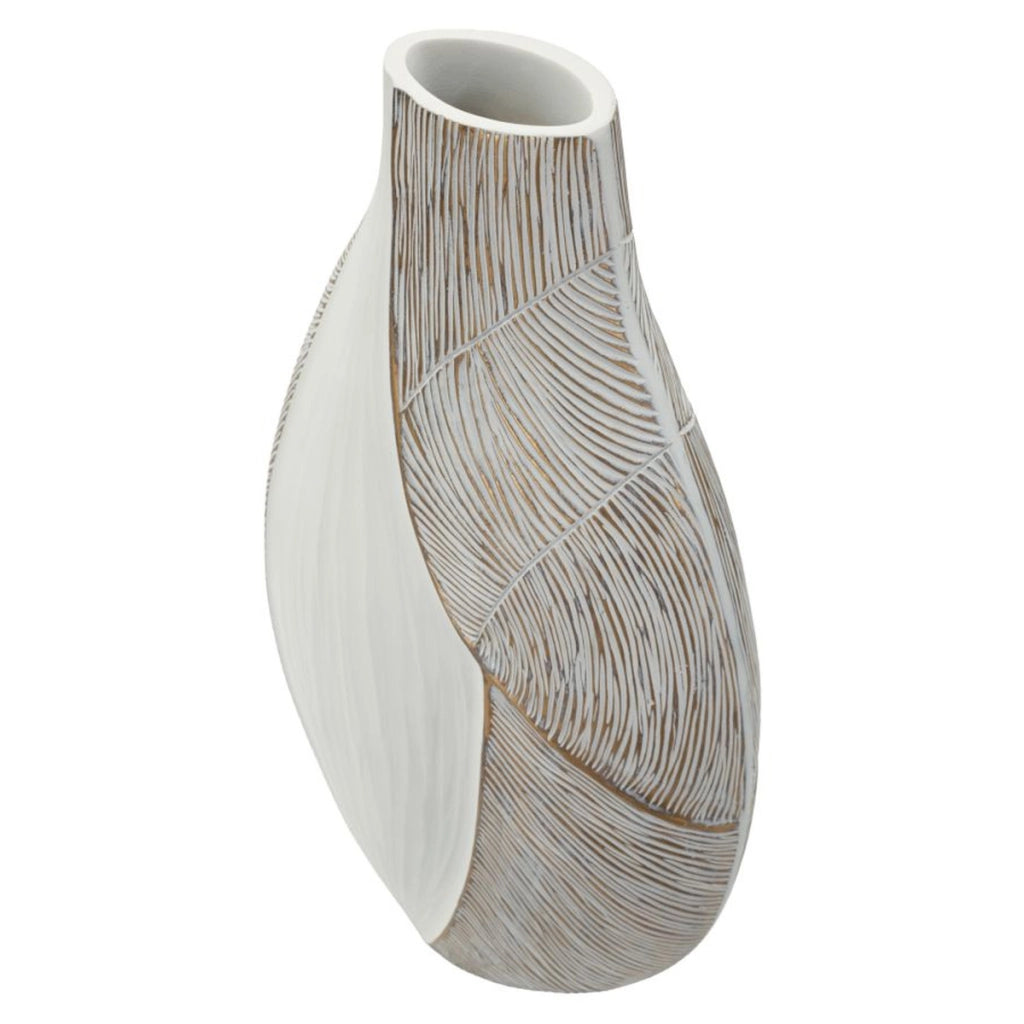 Vaso Decorativo VKH1030, Bianco, Poliresina, 29,5x13,5x50 cm