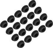 Stoppi di gomma silicona per cucina - 20 pezzi - diametro di montaggio 12,5 mm - neri - diametro 20 mm