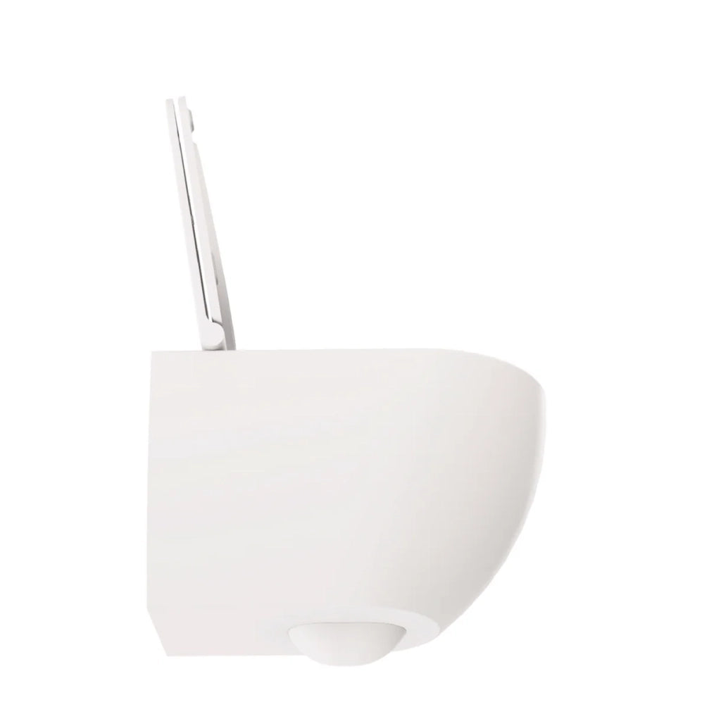 Wc Sospeso Senza Brida Azzurra Ceramica "Comoda" Bianco Lucido