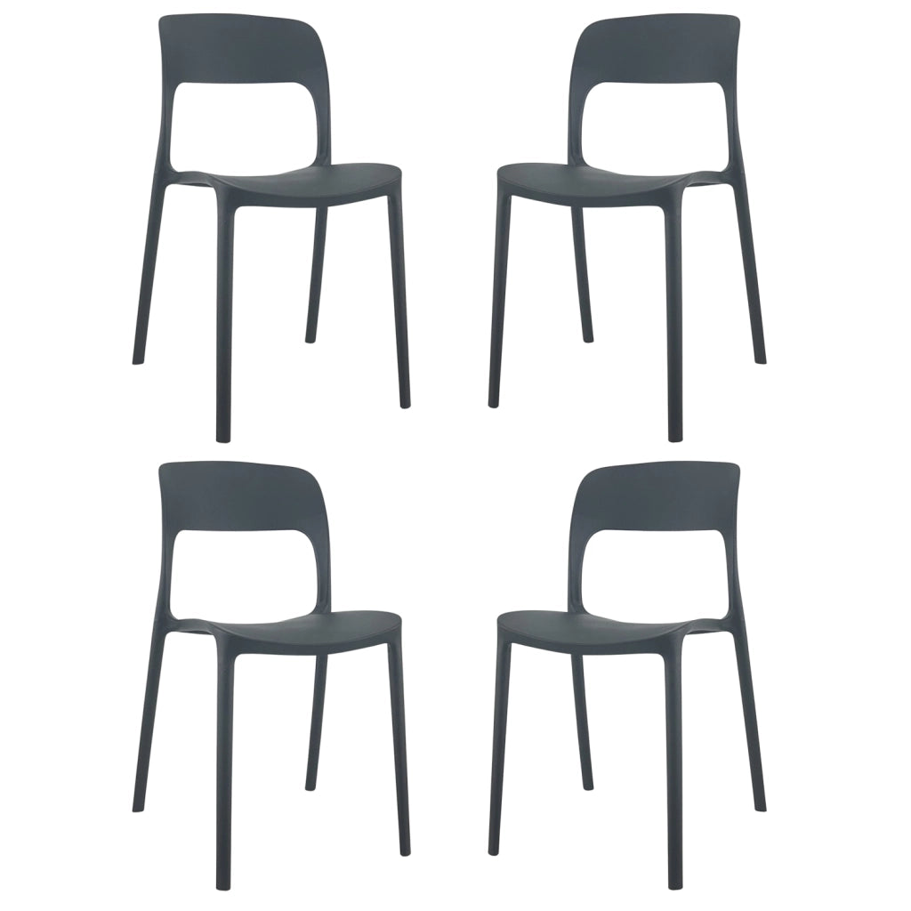 Sedia In Polipropilene Marte Ergonomica Arredo di Design Esterno e Interno da Giardino Impilabile Sedie Mod Nero/4 Sedie