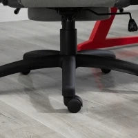 Sedia da Ufficio, Poltrona Girevole con Cuscino Rimovibile per Testa e Lombari, Funzione di Dondolo, Sedia da Scrivania Ergonomica Regolabile in Altezza con Poggiapiedi PP, 73x57x127-135 cm, Grigio