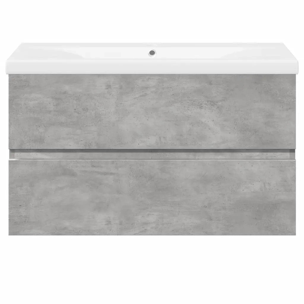 Set Mobili da Bagno 2 pz Grigio Cemento in Legno Multistrato 3324908