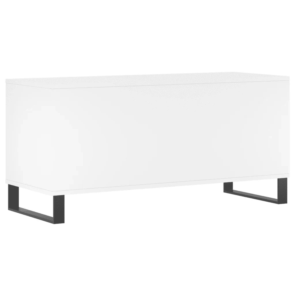 Mobile porta dischi classico e pratico 100 x 38 x 48 cm stile industriale in legno composito bianco. Codice articolo: 02_0049153.