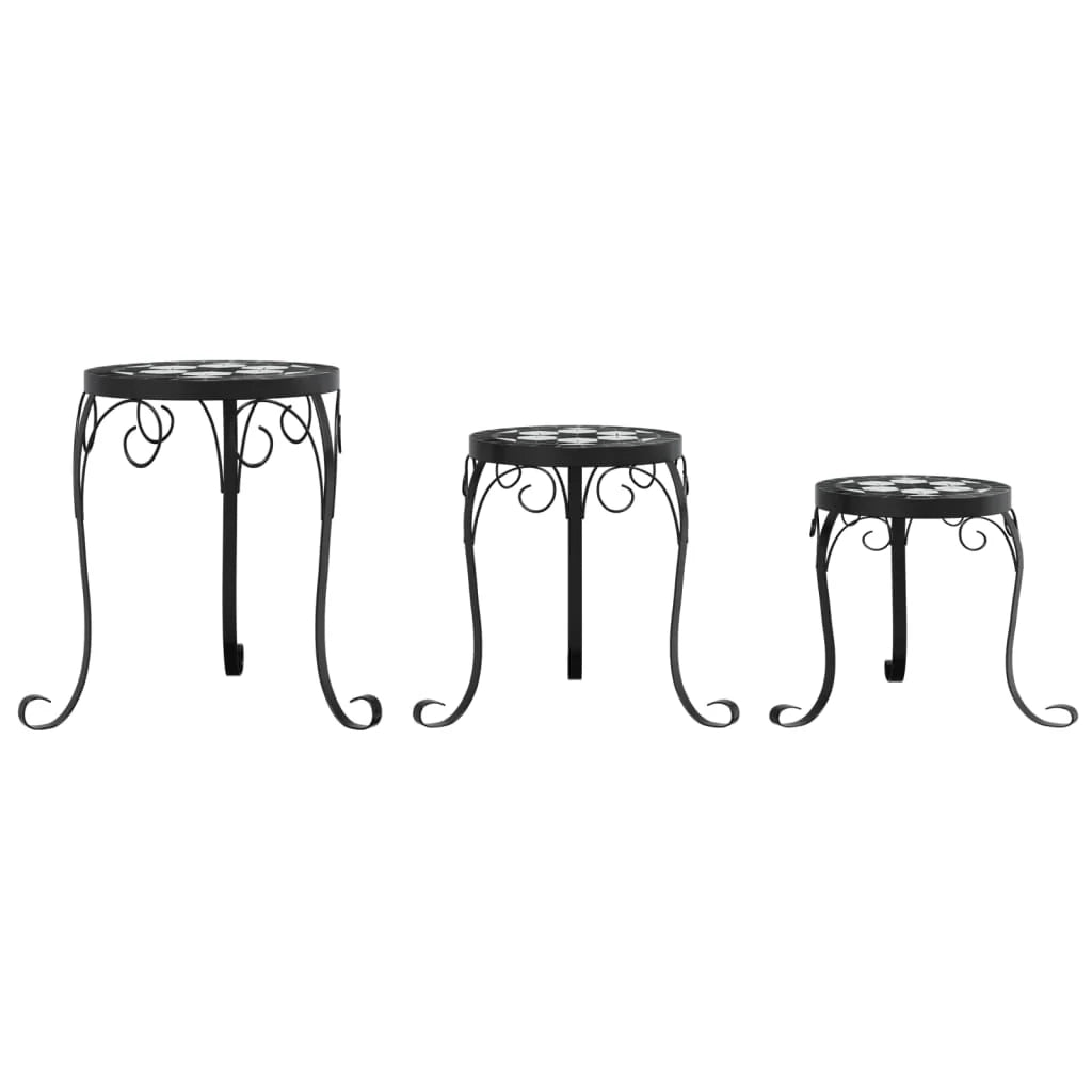 Portavasi mobili per fiori 3 pezzi ceramica nera 02_0045256