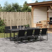 vidaXL Set da Pranzo da Giardino 9 pz Nero in Textilene