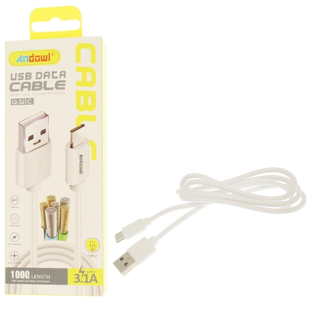 Trade Shop - Cavo Ricarica Rapida Trasferimento Dati Da Usb 2.0 - Type-c 1 Mt 3.1a Flessibile Q-sj1c -