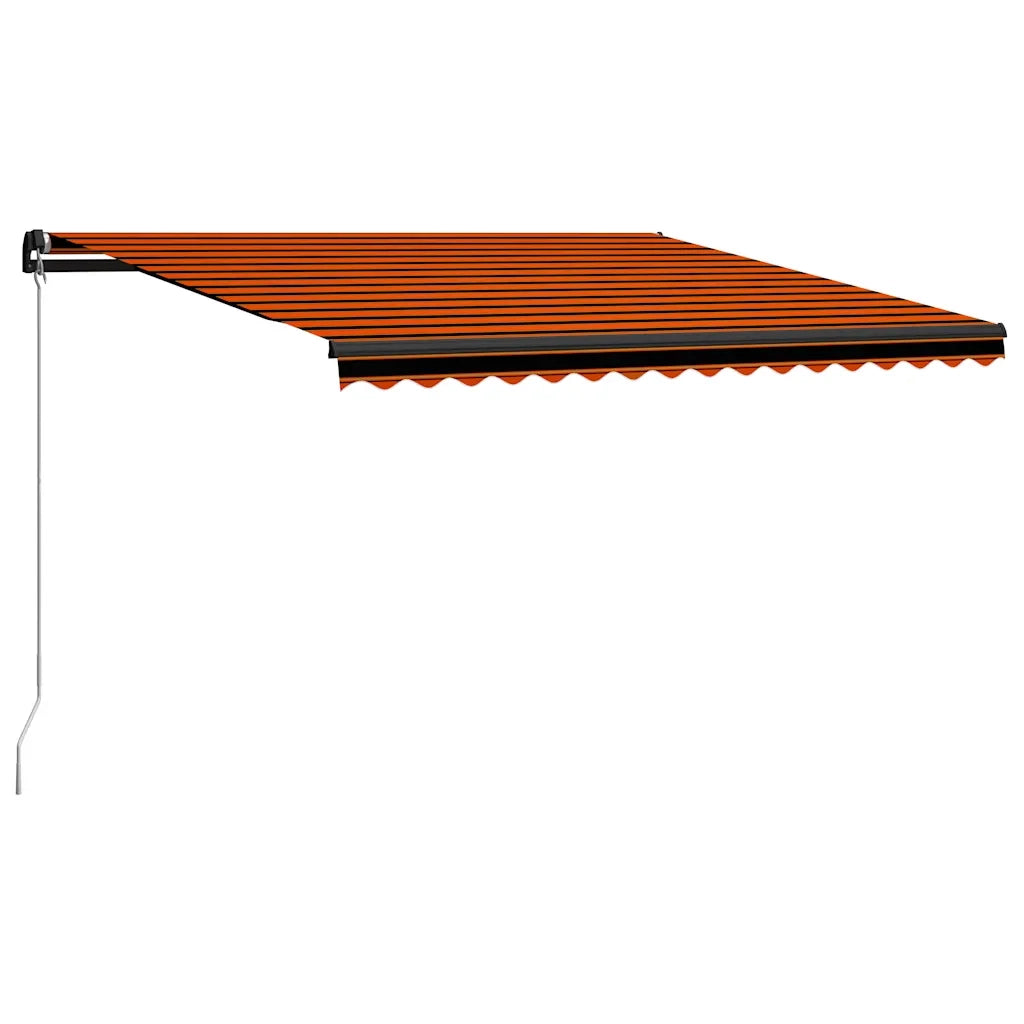 Tenda da Sole Retrattile Manuale LED 450x300 cm Arancio Marrone 3055231