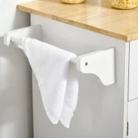 Carrello da Cucina Multiuso in Legno con 2 Cassetti, 104x46x91cm - Bianco