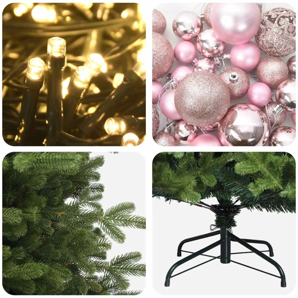 Albero di Natale artificiale con palline 210 cm 300 LED 3466700