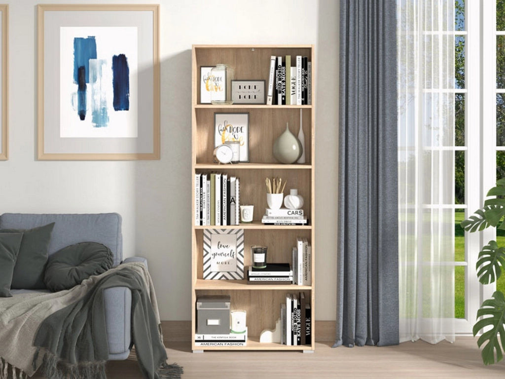 Biblioteca Urgnano, Libreria 4 Ripiani, 70x24.5x176.5h cm Marrone Rovere