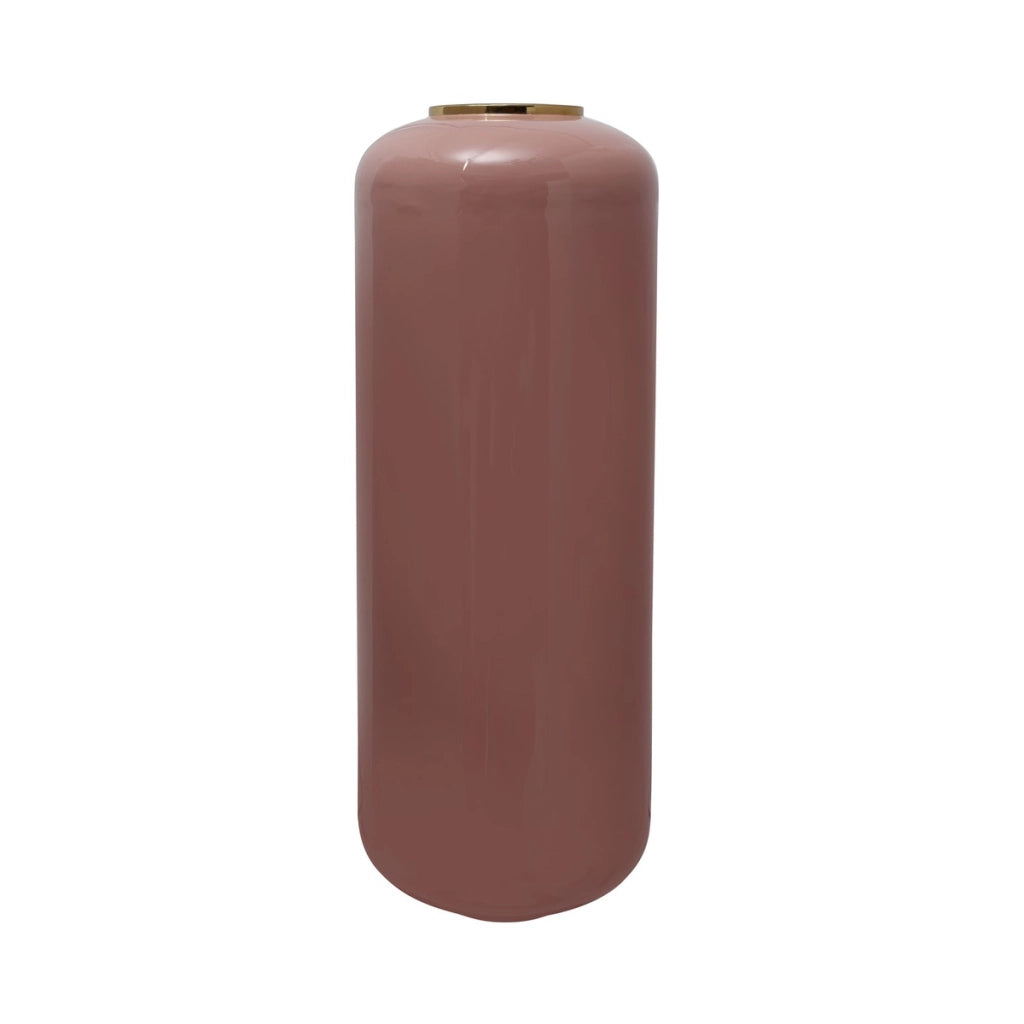 Vaso da terra Art Deco in ferro rosa e oro