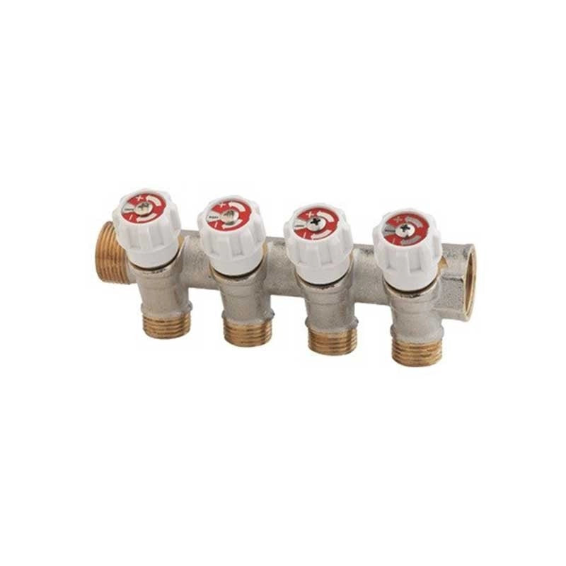 Collettore con vitone 45° a 4 vie 3/4"x 1/2"