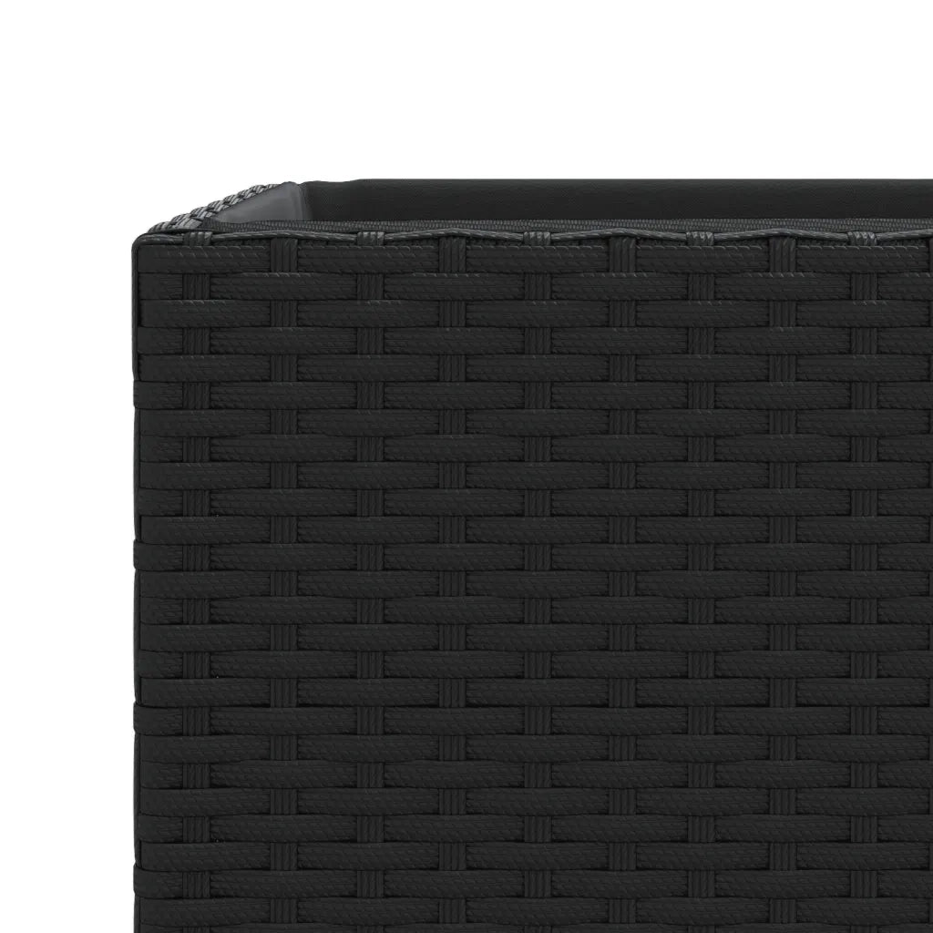 vidaXL Fioriere da Giardino 3 pz Nere in Polyrattan